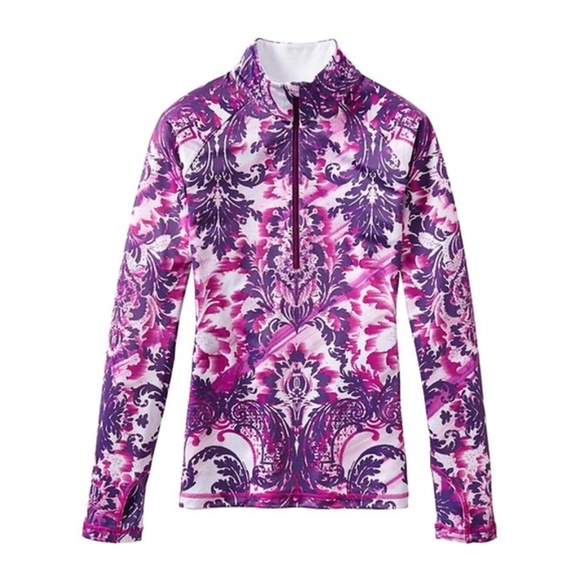 Athleta Tops - Athleta Sierra Thermal Half-Zip Floral Haze Top S